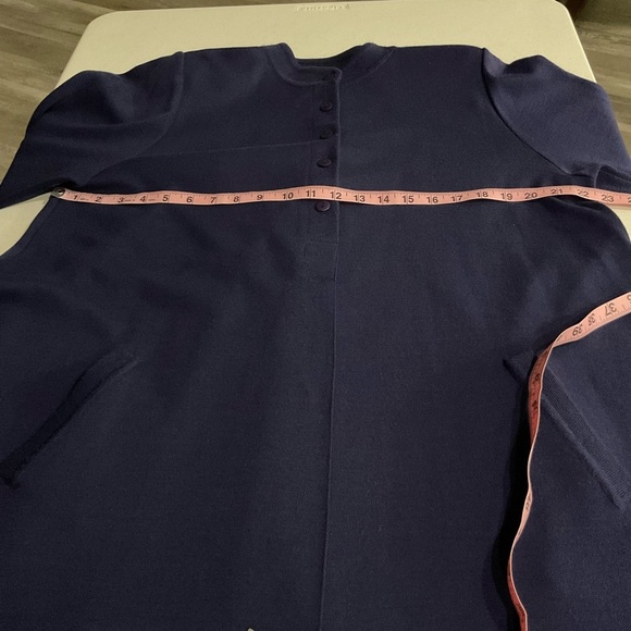 Vintage Liz Claiborne Wool Blend Dress Button Up Blue Sweater Back Pleat… - Picture 5 of 15